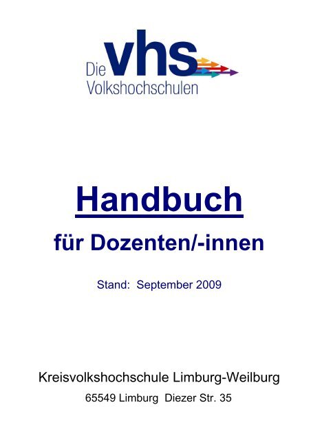 Kursleiterhandbuch - Kreisvolkshochschule Limburg-Weilburg