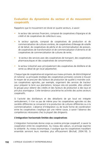 L'Afrique solidaire et entrepreneuriale - International Labour ...