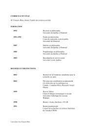 Curriculum vitae - Faculté des sciences sociales - Université Laval