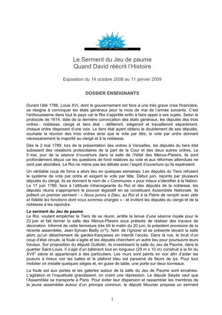 Le Serment du Jeu de paume - Château de Versailles