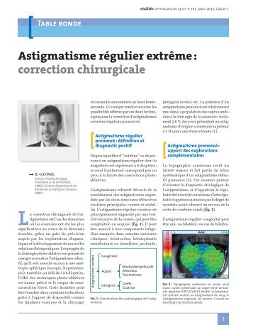 Astigmatisme régulier extreme correction chirurgicale