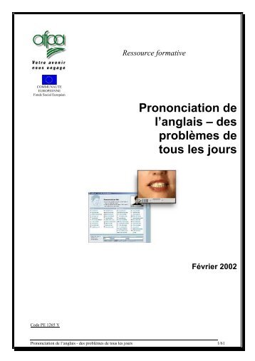 PRONONCIATION DE L'ANGLAIS - Tertiaire.afpa.fr