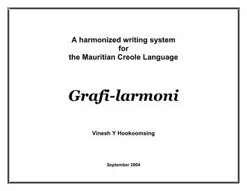 A harmonized writing system - Ministry of Education and Human ...
