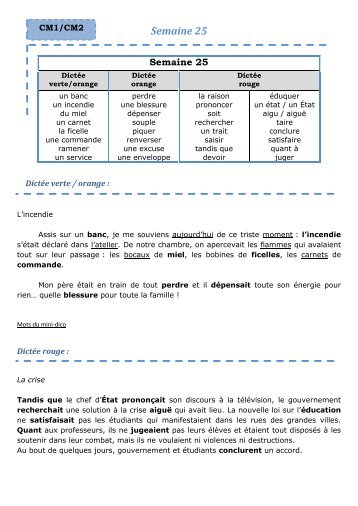 Semaine 25 - La dictée.fr