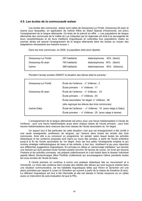 Profil de la politique linguistique éducative Vallée d'Aoste Rapport ...