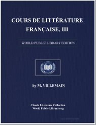 COURS DE LITTÉRATURE FRANÇAISE, III - World eBook Library