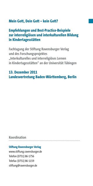 Mein Gott, Dein Gott – kein Gott? - Universität Tübingen