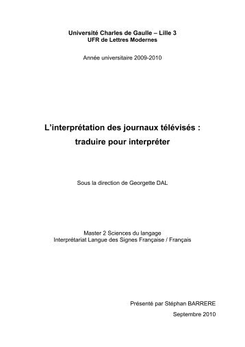 L'interprétation des journaux télévisés - Savoirs Textes Langage ...