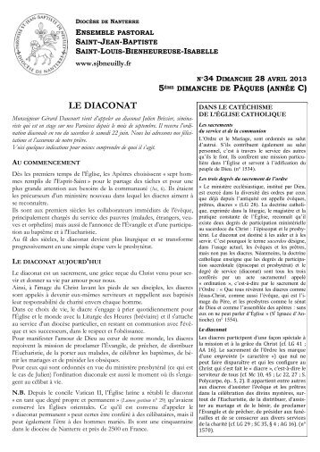 FIP n°34 du 28 avril 2013 - Paroisse Saint Jean Baptiste de Neuilly