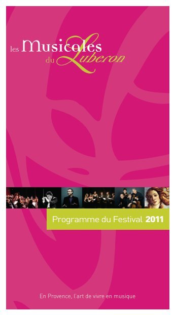 Programme du Festival 2011 - Les Musicales du Luberon