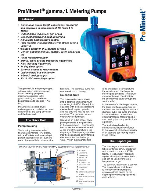 ProMinent® gamma/L Metering Pumps - Prominentxtranet.com