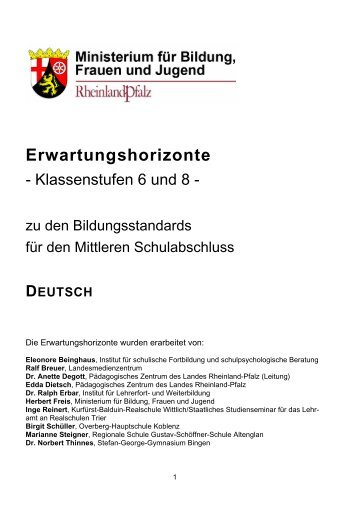 Erwartungshorizonte - Bildungsserver Rheinland-Pfalz