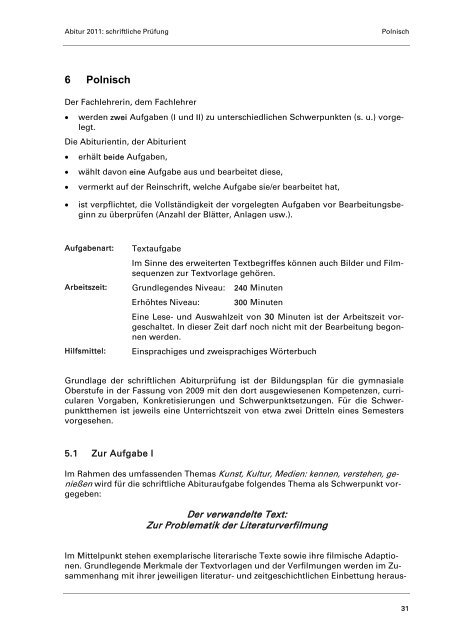 Abitur 2011 - Hamburger Bildungsserver