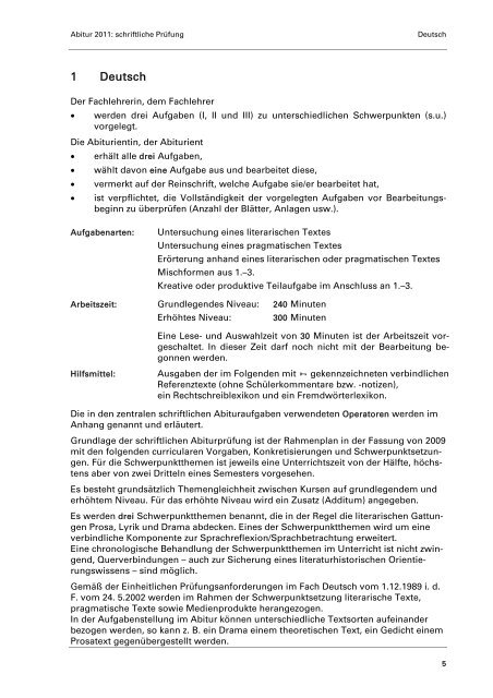 Abitur 2011 - Hamburger Bildungsserver