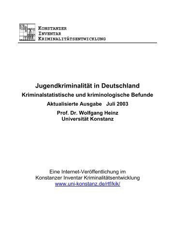 Jugendkriminalität in Deutschland - Universität Konstanz