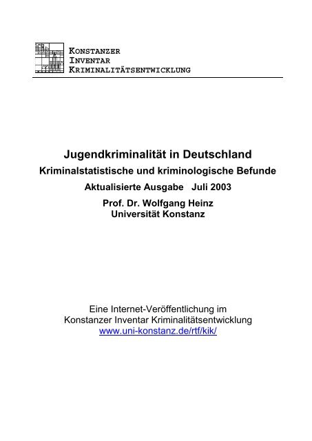 Jugendkriminalität in Deutschland - Universität Konstanz