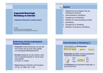 Angewandte Morphologie: Wortbildung im ... - Dr. Karin Reber