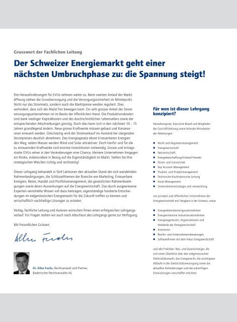 Energiewirtschaft Schweiz