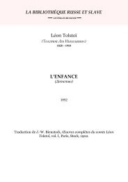 Tolstoi - L'Enfance - Littérature russe