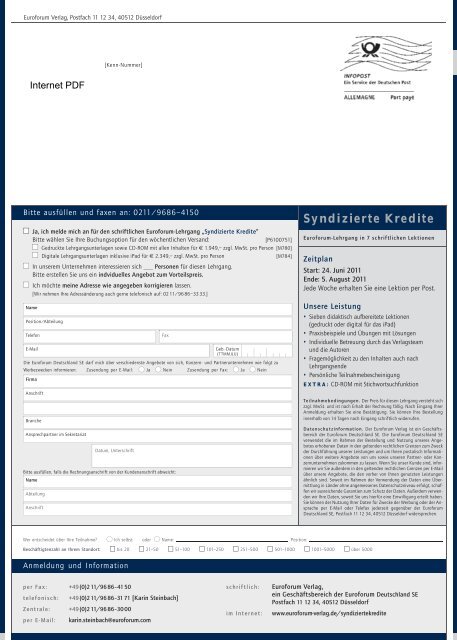Syndizierte Kredite - IIR Deutschland GmbH