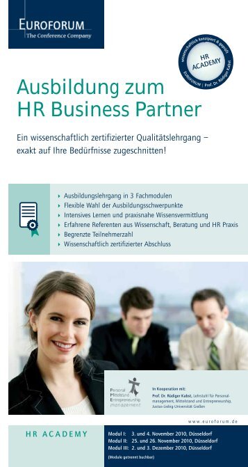 Ausbildung zum HR Business Partner