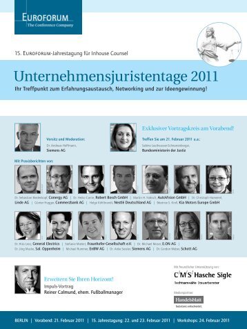 Unternehmensjuristentage 2011 - IIR Deutschland GmbH