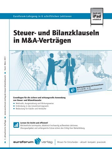 Steuer- und Bilanzklauseln in M&A-Verträgen - IIR Deutschland GmbH
