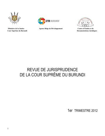 revue de jurisprudence de la cour suprême du burundi