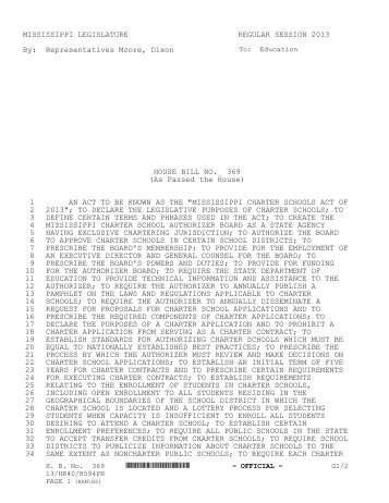 (As Passed the House) A - Mississippi Legislature