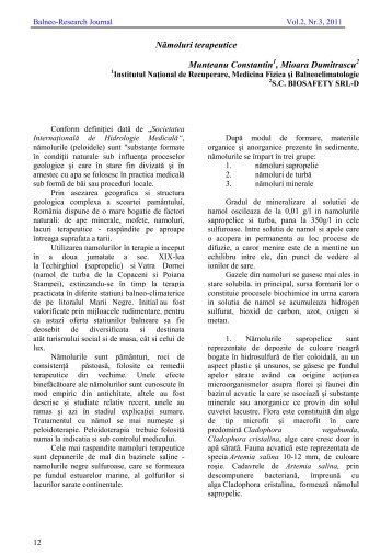 Nãmoluri terapeutice Munteanu Constantin1, Mioara Dumitrascu2