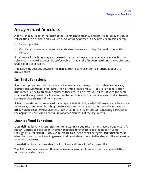 HP Fortran Programmer's Reference