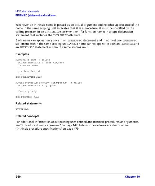 HP Fortran Programmer's Reference