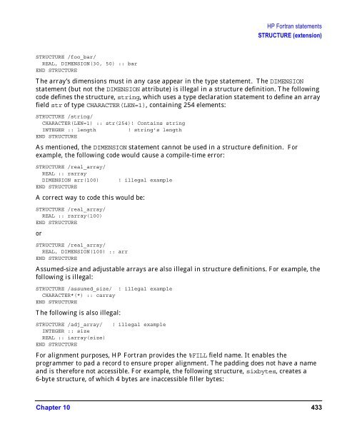 HP Fortran Programmer's Reference