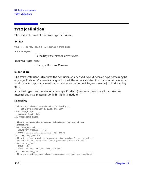 HP Fortran Programmer's Reference