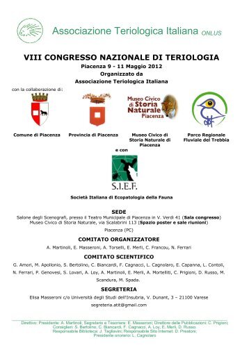 Associazione Teriologica Italiana ONLUS - Unità di Analisi e ...