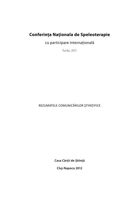 Conferinta Nationala de Speleoterapie