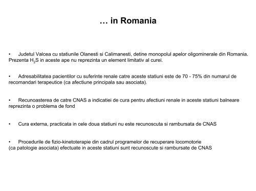 1. Crenoterapia in bolile renale: studiu comparativ intre statiunile de ...