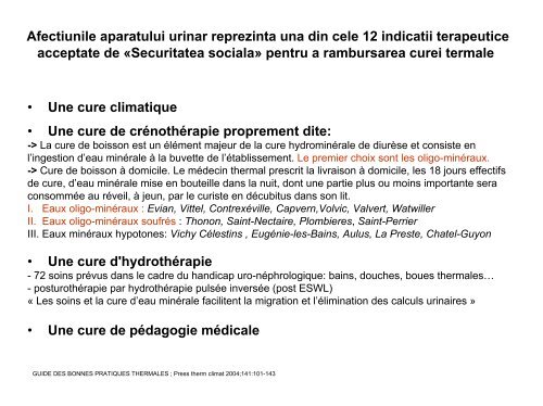 1. Crenoterapia in bolile renale: studiu comparativ intre statiunile de ...