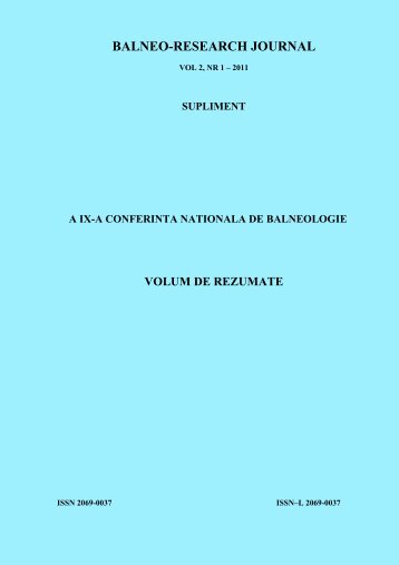 BALNEO-RESEARCH JOURNAL - Asociatia Romana de Balneologie