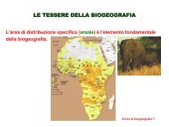 LE TESSERE DELLA BIOGEOGRAFIA