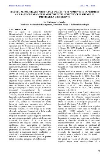 Balneo-Research Journal Vol.2, Nr.1, 2011 EFECTUL ...