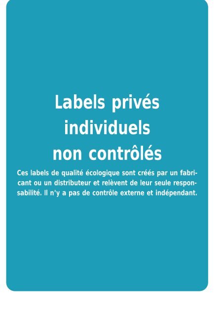 Labels privés individuels contrôlés