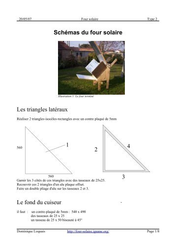 Schémas du four solaire - Le four solaire “Atominique” - iguane.org