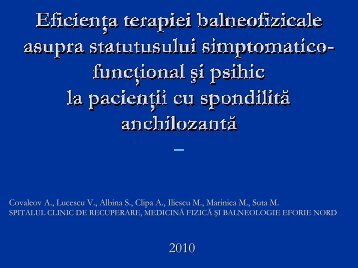 9. Eficienţa terapiei balneofizicale asupra statutusului simptomatico ...