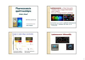 Fluoreszcencia spektroszkópia - Biofizikai Intézet