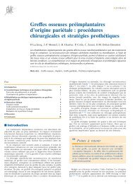 Greffes osseuses préimplantaires d'origine pariétale : procédures ...