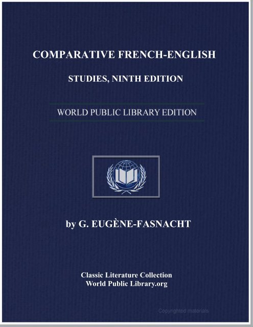 Comparative French English Studies Ninth Edition World