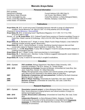 CV PDF - Department of Biology - New Mexico State University