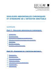 douleurs abdominales chroniques et syndrome de l'intestin ... - HUG