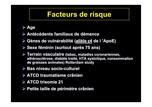 Classification des Démences